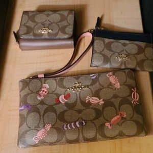 Coach wristlet with card holder and small wallet